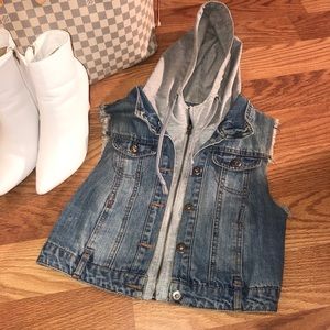 SI SONÓ - Jean vest / coverup with hoodie SIZE L